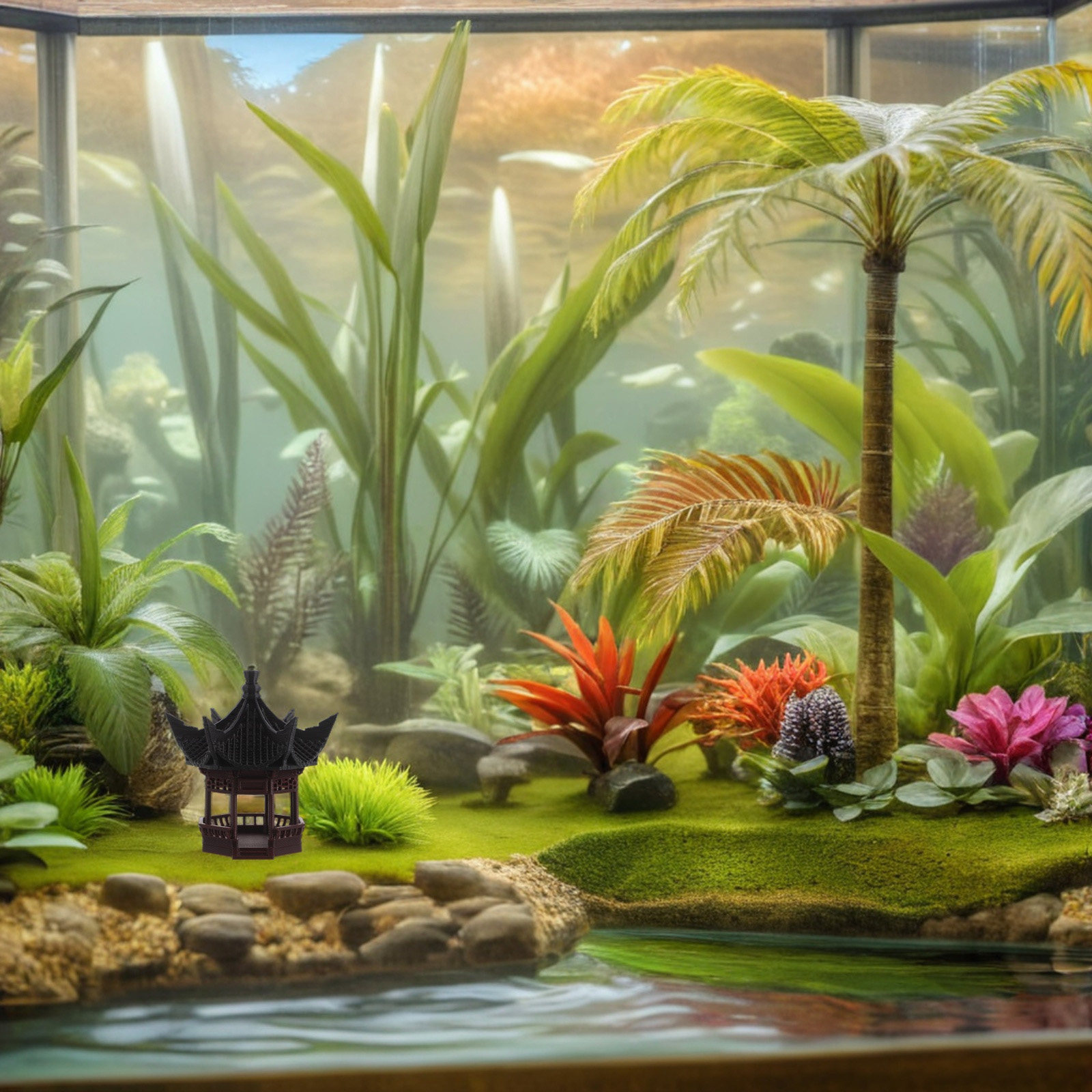 Bonsai Garden Landscape Design - Mini Pagode Décorative pour Aménagement Paysager,