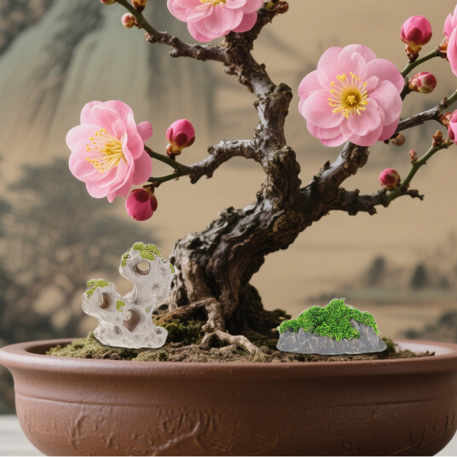 Bonsai Garden Miniature - 18 pièces de décorations miniatures en