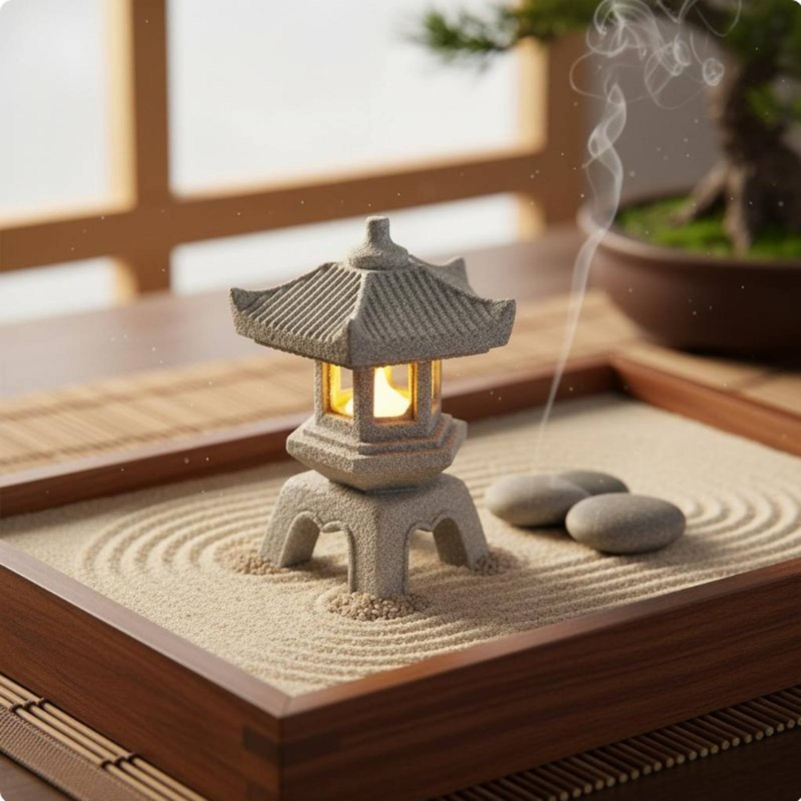 Lanterne miniature en pierre,  - Bonsai Garden Miniature avis et prix