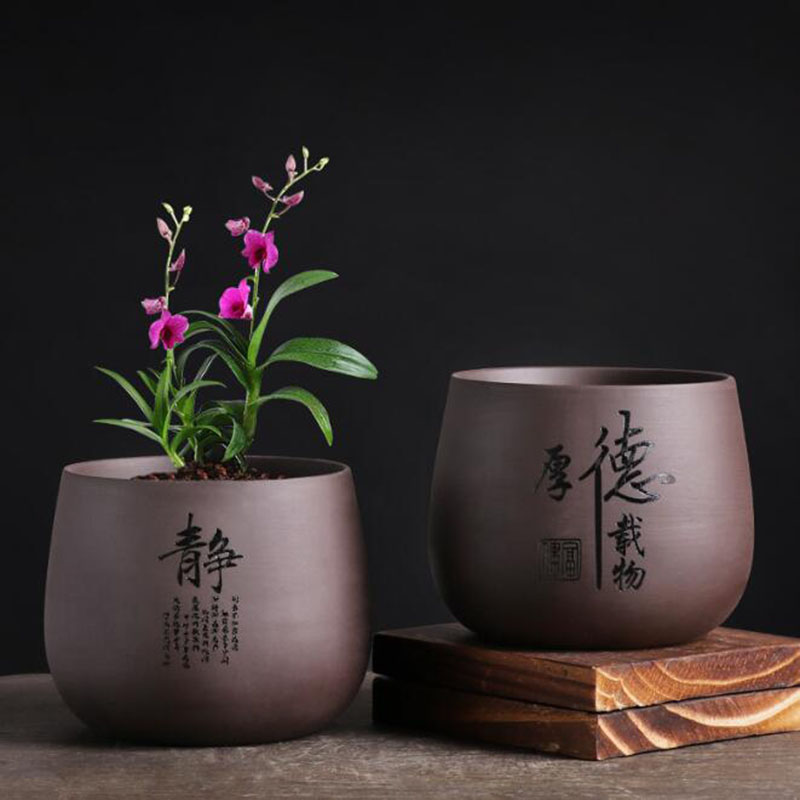 Pot de fleur en argile violett - Bonsai Garden Europe avis et prix